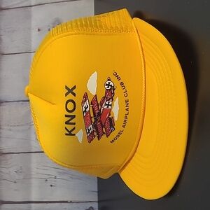 NWOT Vintage 90s KNOX Red Baron Model Airplane Club Mesh Trucker Snapback Hat